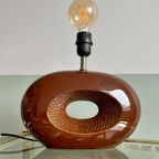 Bruine Ovalen Tafellamp Vintage Lamp thumbnail 2