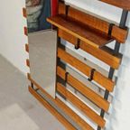 Vintage Mid Century Wandkapstok Met Spiegel thumbnail 9