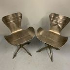 2 Unieke Vintage Super Stoere Stalen Design Stoelen thumbnail 6