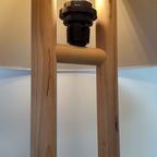 Lys Denemarken Vintage Houten Lamp Met Beige Kap thumbnail 8