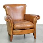 Mooie En Comfortabele Schapenleren Armchair/ Fauteuil Afgewerkt Met Siernagels thumbnail 2