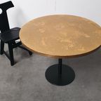 Messing Gepatineerde Tafel Rond Wabi Sabi Gietijzer Voet Pedrali thumbnail 2