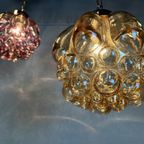 2X Vintage Hanglamp ‘Raspberry’ – Glas En Chroom thumbnail 7