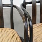 Set Van 2 Vintage Houten Design Eetkamer/ Bistro Stoelen Met Rieten Zitting In Thonet Stijl thumbnail 8