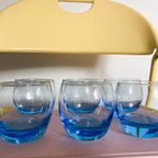 6X Waterglas / Sapglazen Blauw Laag thumbnail 2