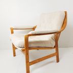 Vintage Rotan Fauteuil Nieuw Gestoffeerd Off White Rib thumbnail 3