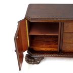 Uniek Dressoir In Notenhout Met Lades En Leeuwenpoten, 19e Eeuw thumbnail 10