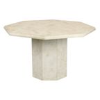 Vintage Achthoekige Eettafel Travertin Natuursteen Italië Jaren 70 thumbnail 6