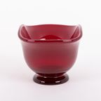 Art Red Glass Bowl By Monica Bratt For Reijmyre Glasbruk, Sweden 1950’s thumbnail 6