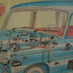 Prachtige Ingelijste Oude Les Poster Van Robert Bosch, Stuttgart 1950S thumbnail 11