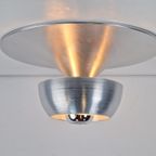 Vintage Disc Plafondlamp Aluminium Mid Century Zilver ‘70 thumbnail 2