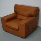 Roche Bobois Clubfauteuil In Tan/Cognac Nekleer thumbnail 11