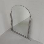 Art Deco Spiegel Met Geslepen Glas In Aluminium Lijst, Jaren 30 thumbnail 14