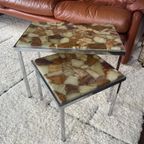 Vintage Onyx & Epoxy Marmer Mimiset Bijzettafels/Side Tables thumbnail 2