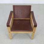 Vintage Fauteuil Safari Easy Chair Set Leer Escriba Brazil (setprijs) thumbnail 10