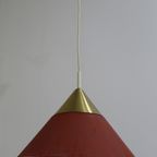 Vintage Metalen Hanglamp - Honsel Leuchten, Jaren '70 Rood, Goud | 01172 thumbnail 7