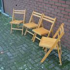 Klapstoelen Mid Century Beukenhout, Set Van 4 thumbnail 7