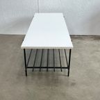 Vintage Salontafel, Wit Houten Blad Op Zwart Stalen Frame. 1970’s thumbnail 18