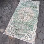 Groen Vintage Yuruk Vloerkleed 220 X 113 Cm thumbnail 6