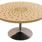 Vintage Ronde Mozaiektafel Salontafel Rond Tulpvoet 'schwalingen' thumbnail 3