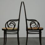 Set Van 4 Hoge Vintage Bentwood “Long John” Thonet Design Stoelen Met Armleuningen thumbnail 6