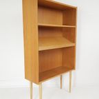 Vintage Deens Boekenkastje Eiken Fineer Met Lectuurgedeelte thumbnail 7