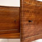 Engels Houten Kastje Met Messing Versiering, 1960'S thumbnail 8