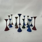 Set Of 17 Memphis Style Post Modern Candle Stick , 1980’S thumbnail 7