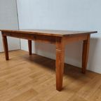 Vintage Franse Boeren Eettafel Eetkamertafel Tafel Met Lades Teakhout thumbnail 8