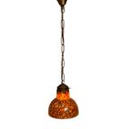 Art Deco - Hanging Pedant Light - Ceiling Fixture - Oval Shaped - Suspended By Chain, thumbnail 3