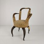 Zeldzame, Zeer Decoratieve 19E-Eeuwse Stierenhoornfauteuil (1870) thumbnail 9