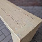 Vintage Halbank Volhout Grenen Bankje Tuinbank Bank thumbnail 3
