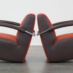 Set Van 2 Mooie En Comfortabele Leolux Design Fauteuils/armchairs Model Scylla Met Extra Rugkusse thumbnail 5
