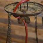 Antieke Hanglamp Koper Met Glas In Lood Opknapper thumbnail 9