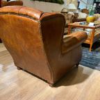 Stoere Industriële Vintage Cognac Chesterfield Lounge Fauteuil thumbnail 7