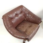 Vintage Deense Leren Fauteuils | Stoel Leer | Danish Leather thumbnail 5