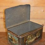 Antieke Lithografische Trommel Met Winterse Taferelen – Wed. J. Bekkers Dordrecht – Lunchtrommel thumbnail 8