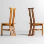 Geometrische Postmoderne Italiaanse Eetkamerstoelen Met Webbing Zitvlak, 1980S thumbnail 3