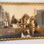 Antieke Fotolijst Met Foto Van Le Quai Vert In Brugge (1932). Crollen Soeurs. thumbnail 7