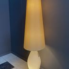 Glass Floor Lamp With Large Off-White Shade 1960S thumbnail 2