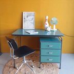 Retro Vintage Bureau In Bauhaus Style, Formica Blad thumbnail 3