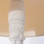 Grote Kalk Krijtwitte Brocante Staande Lamp Van Hout thumbnail 5