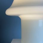 Large Fully White Glass Peill and Putzler Mushroom Table Lamp Xl 1970 thumbnail 7