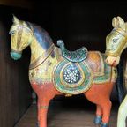 Houten Decoratieve Paarden. thumbnail 2