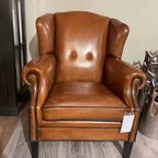 Cambridge Schapenleren Oorfauteuil Cognac Schaapsleder thumbnail 3