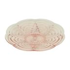 Vintage Art Deco Platte Fruitschaal Roze Geperst Glas thumbnail 4