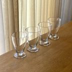Set Of 4 Vintage Glasses Flower Foot thumbnail 5