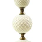 Vintage Tafellamp Frosted Melkglas Messing Hobnail 1970S thumbnail 12