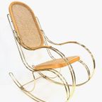 Vintage Schommelstoel Messing Bentwood Regency Stijl Design thumbnail 12