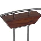 Memphis Style / Postmodern Design - Dressboy / Valet Stand - Chrome Frame With Wooden Accents thumbnail 5